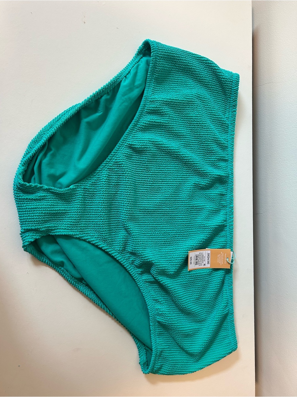 Target Teal Textured High-Waist Swim Bottoms